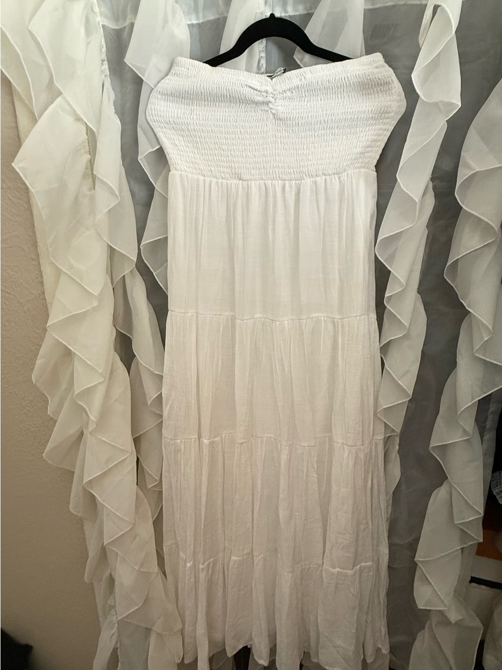 Fashion Nova White Strapless Maxi Dress